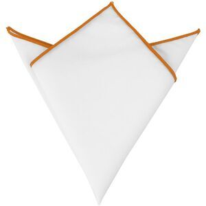 Cotton Handkerchiefs Color Contrast Trim White Pocket Squares Tuxedo Orange